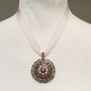 Pink Ribbon Pendant Necklace